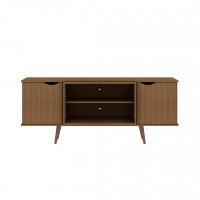 Manhattan Comfort 17PMC5 Hampton 62.99 TV Stand with 4 Shelves and Solid Wood Legs in Maple Cream